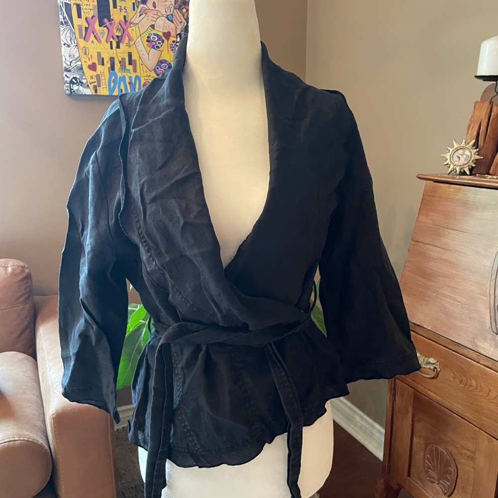 Mercer & Madison Linen Soft Black Jacket